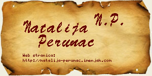 Natalija Perunac vizit kartica